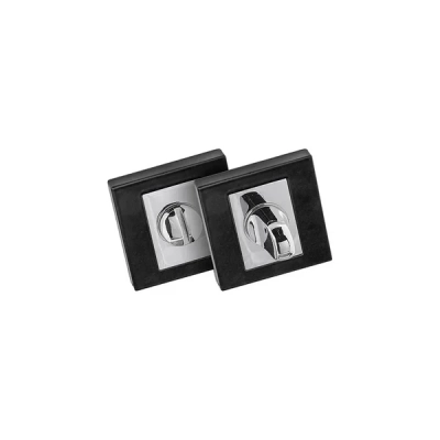 Rozeta WC kwadratowa SICC Alubrass czarny/chrom 