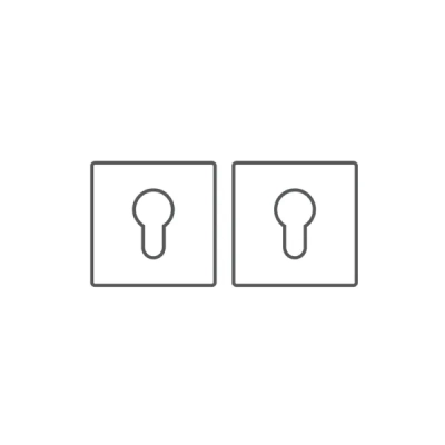 Rozeta WKŁADKA kwadratowa Convex SLIM QRS5 mosiądz satyna