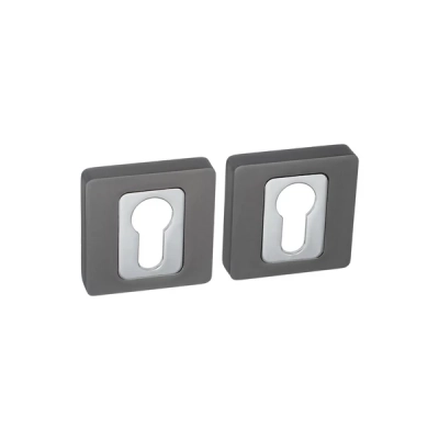 Rozeta WKŁADKA kwadratowa Roothkin QR6 chrom/grafit