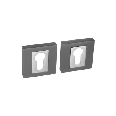 Rozeta WKŁADKA kwadratowa Roothkin QR8 chrom/grafit