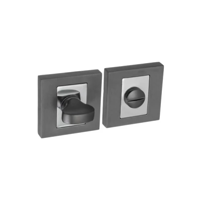 Rozeta WC kwadratowa Roothkin QR8 chrom/grafit