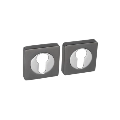 Rozeta WKŁADKA kwadratowa Roothkin QR9 chrom/grafit