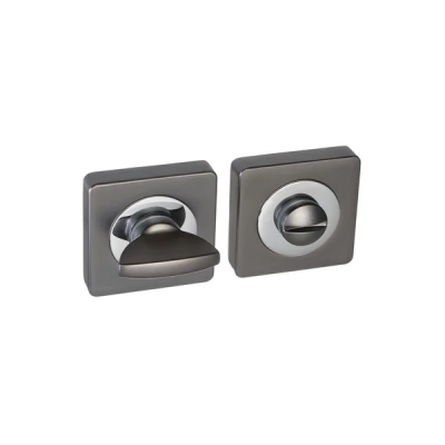 Rozeta WC kwadratowa Roothkin QR9 chrom/grafit