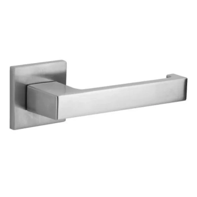 QBIK FIT - klamki na kwadratowej rozecie, chrom-satyna