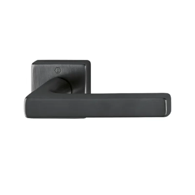 Klamki HOPPE Dallas na kwadratowej rozecie, F96-1-R czarny satynowany Resista®