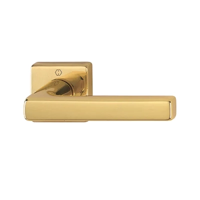 Klamki HOPPE Dallas na kwadratowej rozecie, F78-R kolory jasny mosiądz polerowany, Resista®