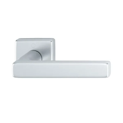 Klamki HOPPE Dallas na kwadratowej rozecie, F1 Aluminium naturalne