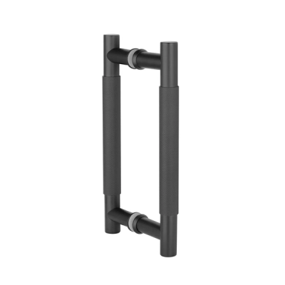 Uchwyt drzwiowy ryflowany STERK 1770 F5 - czarny matowy - dwustronny