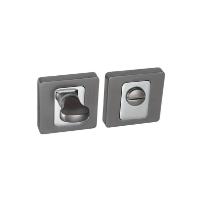 Rozeta WC kwadratowa Roothkin QR6 chrom/grafit