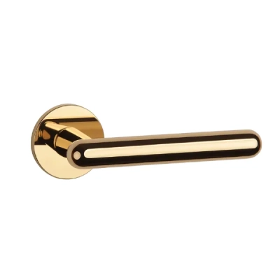 Klamki Aprile ASTERIA na rozecie slim 5mm, złoty polerowany