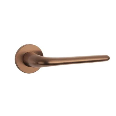 Klamki Aprile AZALIA na rozecie slim 7mm, miedź