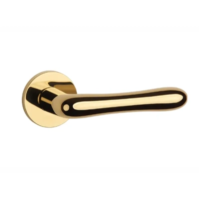 Klamki Aprile CYNIA na rozecie slim 7mm, złoty polerowany PVD