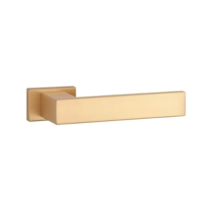 Klamki Aprile PINA na prostokątnej rozecie Q Slim 7mm, chrom złoty mat