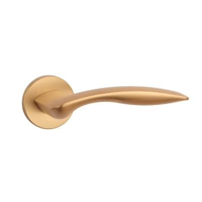 Klamki Aprile ROBINIA na rozecie slim 7mm, złoty matowy