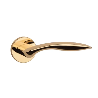 Klamki Aprile ROBINIA na rozecie slim 7mm, złoty polerowany