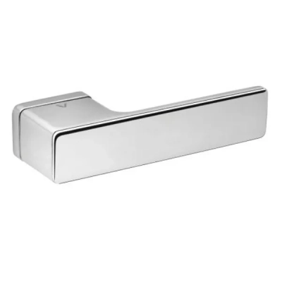 CUBE - klamki na prostokątnej rozecie, chrom