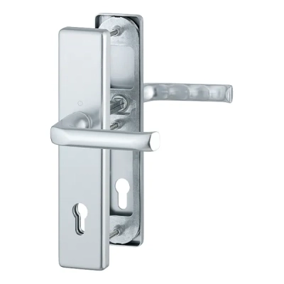 Klamki HOPPE London do drzwi zewnętrznych F1 Aluminium naturalne