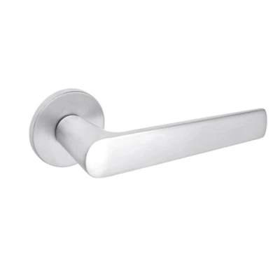 MILA FIT  - klamki na okrągłej rozecie, chrom szczotkowany 