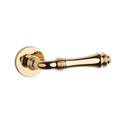 Klamki Aprile CAMELIA na rozecie slim 7mm, złoty polerowany