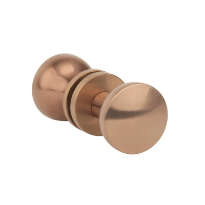 Gałka drzwiowa jednostronna/dwustronna APRILE ORTICA na rozecie R SLIM 7mm - miedziany PVD