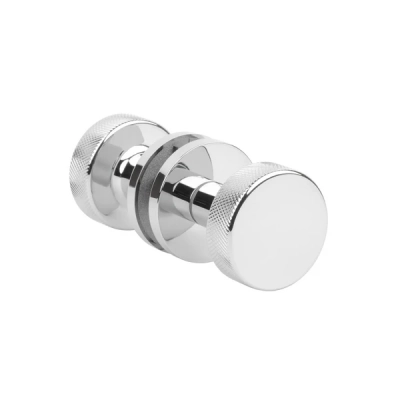 Gałka drzwiowa jednostronna/dwustronna APRILE TUJA na rozecie R SLIM 7mm - chrom polerowany