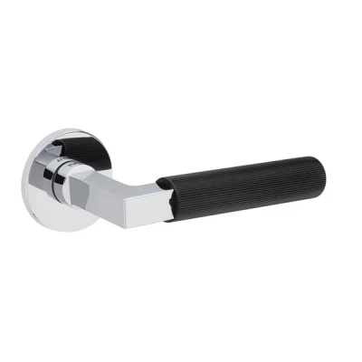 Klamka Tupai 4211 5S-195, chrom i czarny