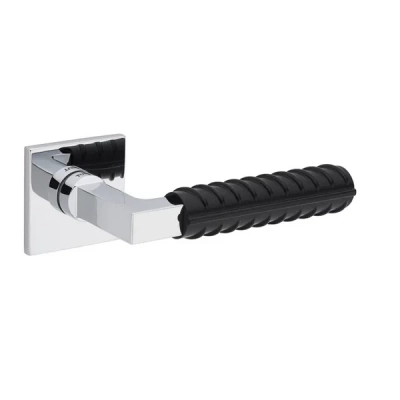 Klamka Tupai 4210 5SQ-195, chrom i czarny