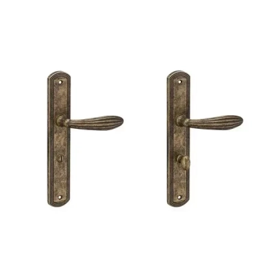 Klamka na długim szyldzie Tupai 1911-46 WC 72mm, antyczne złoto