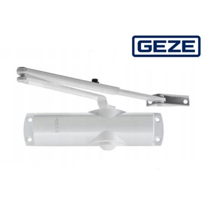 Samozamykacz GEZE-1000 (do 60kg) + ramię standard, biały