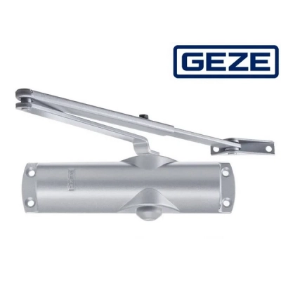 Samozamykacz GEZE-1000 (do 60kg) + ramię standard, srebrny